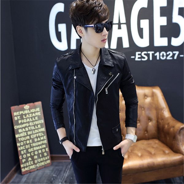 plus size m-5xl coat men solid turn down collar slim leather jacket pu slim fit youth motorcycle jacket male giacca in pelle, Black
plus size m-5xl coat men solid turn down collar slim leather jacket pu slim fit youth motorcycle jacket male giacca in pelle, Black