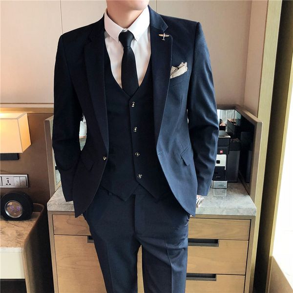 new suit business youth the groom dress suit men three-piece men's marriage, White;black
new suit business youth the groom dress suit men three-piece men's marriage, White;black