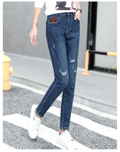 dark blue han edition loose thin nine points haroun pants