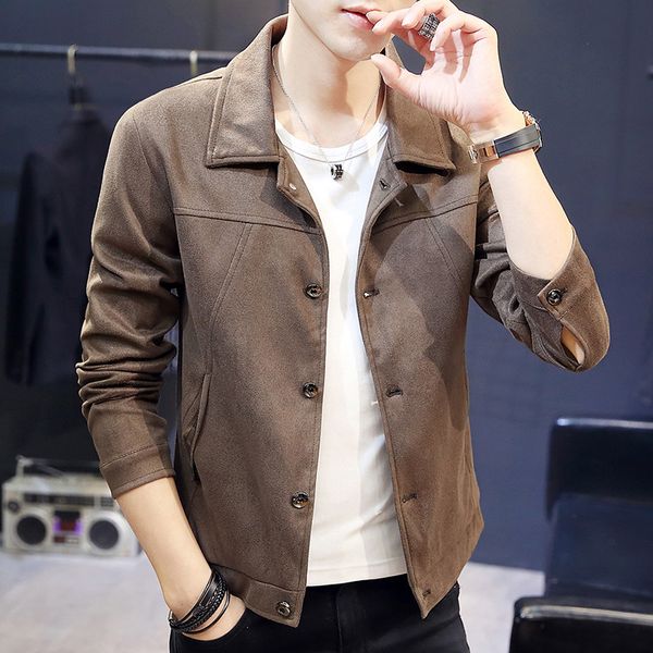 spring autumn new men's jacket korean casual solid color lapel sports slim male coat windbreaker outerwear outergarment overcoat, Black;brown
spring autumn new men's jacket korean casual solid color lapel sports slim male coat windbreaker outerwear outergarment overcoat, Black;brown