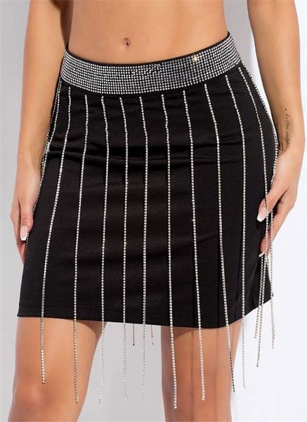 2020 rhinestone tassel mini skirt women silver crystal elastic band short skirt female summer tight beach party, Black
2020 rhinestone tassel mini skirt women silver crystal elastic band short skirt female summer tight beach party, Black