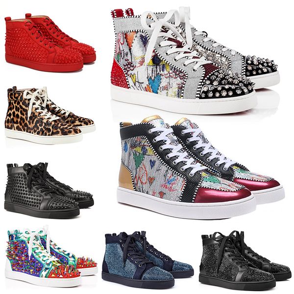 luxury red bottoms for men Studded Spikes Flats women Designer shoes Glitter Party Lovers Genuine Leather Casual Rivet Sneakers
luxury red bottoms for men Studded Spikes Flats women Designer shoes Glitter Party Lovers Genuine Leather Casual Rivet Sneakers