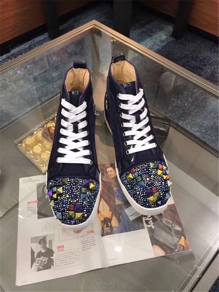 fashion classic retro red bottom shoes men's luxury platform shoes cl red soles rivet shoes fashiondesigner women lace-up high-boots f4, Black
fashion classic retro red bottom shoes men's luxury platform shoes cl red soles rivet shoes fashiondesigner women lace-up high-boots f4, Black