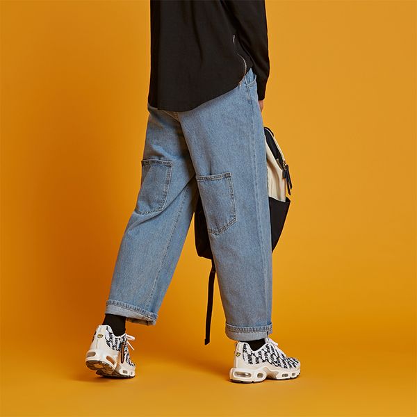 2019 autumn new super fire men's korean version of the retro loose straight harajuku jeans large size cotton -2xl hip hop, Blue
2019 autumn new super fire men's korean version of the retro loose straight harajuku jeans large size cotton -2xl hip hop, Blue