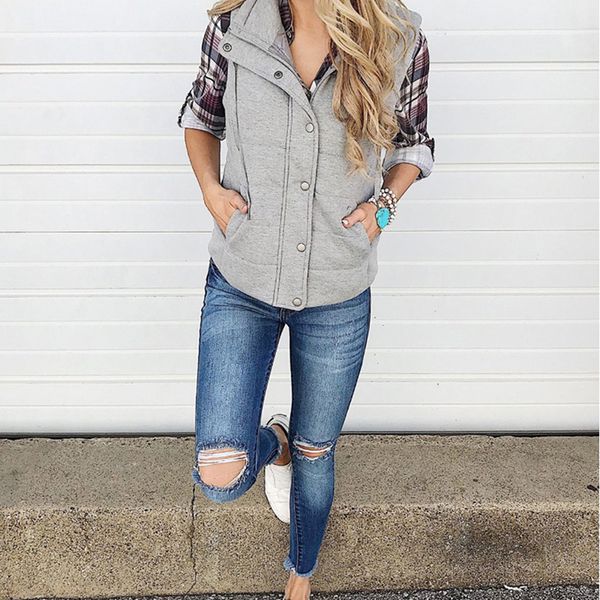 women sleeveless jacket winter vest female casual solid zippers vest women fashion stand collar for, Black;white
women sleeveless jacket winter vest female casual solid zippers vest women fashion stand collar for, Black;white