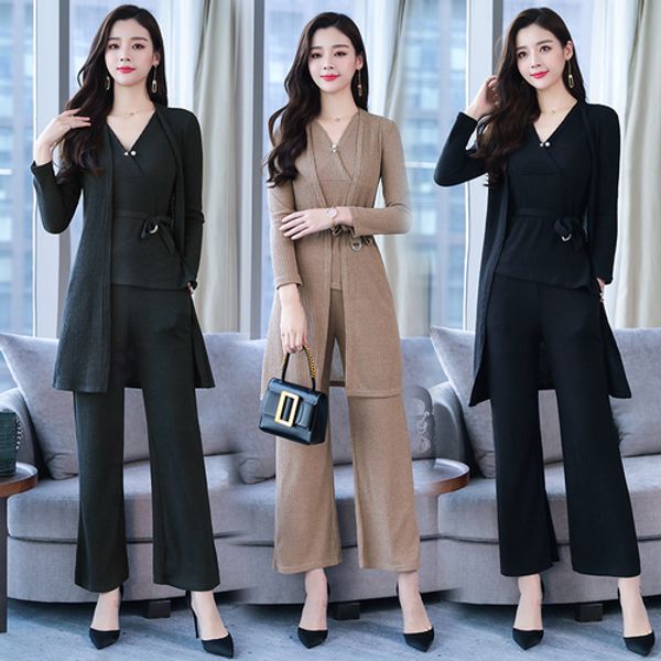 knitted 3 piece set women leisure wide leg tracksuit woman conjunto feminino women's tracksuits year-old female costume, Gray
knitted 3 piece set women leisure wide leg tracksuit woman conjunto feminino women's tracksuits year-old female costume, Gray