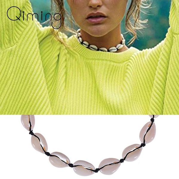 natural seashell choker necklace women black rope chain collar conch boho necklace chokers jewelry for summer beach gift, Silver
natural seashell choker necklace women black rope chain collar conch boho necklace chokers jewelry for summer beach gift, Silver