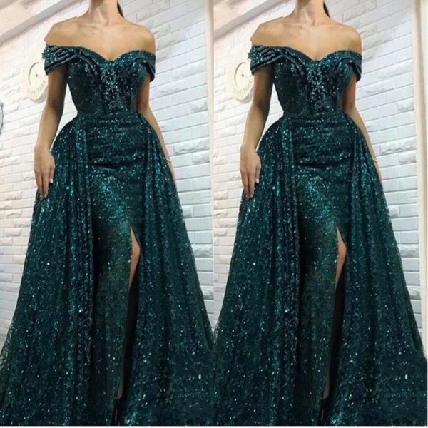 2020 yousef aljasmi sequined mermaid evening dresses long overskirts side split off shoulder prom dresses side split pageant party gowns, Black;red
2020 yousef aljasmi sequined mermaid evening dresses long overskirts side split off shoulder prom dresses side split pageant party gowns, Black;red