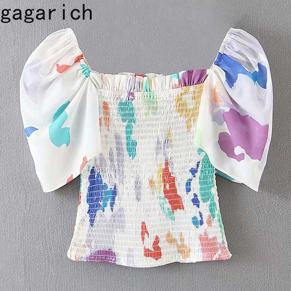 gagarich women sweet blouse summer french design short sleeve colorful graffiti elastic puffed sleeves ladies crop, White
gagarich women sweet blouse summer french design short sleeve colorful graffiti elastic puffed sleeves ladies crop, White