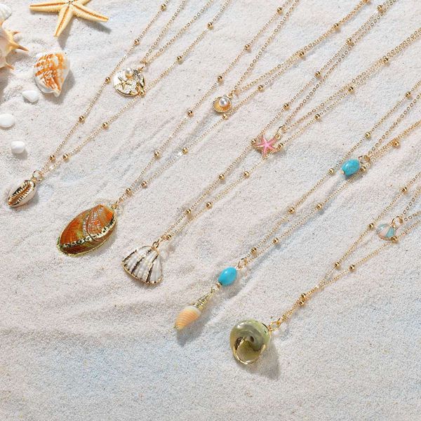 women's handmade necklace trendy natural scallop conch starfish shell pendant necklace howlite pearl bead jewelry gift, Silver
women's handmade necklace trendy natural scallop conch starfish shell pendant necklace howlite pearl bead jewelry gift, Silver