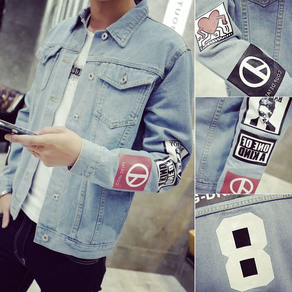 2019 spring men's denim jacket blue long sleeve fashion jeans jackets slim casual streetwear vintage mens jean clothing plus size m-5xl, Black;brown
2019 spring men's denim jacket blue long sleeve fashion jeans jackets slim casual streetwear vintage mens jean clothing plus size m-5xl, Black;brown