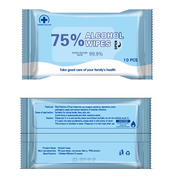 In stock 10sheets/Pack Alcohol Wet Wipes Disinfection Portable Hand Disinfecting Wipes Antiseptic Cleanser Cleaning Sterilization
In stock 10sheets/Pack Alcohol Wet Wipes Disinfection Portable Hand Disinfecting Wipes Antiseptic Cleanser Cleaning Sterilization