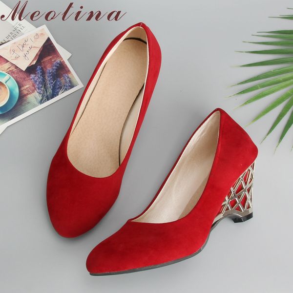 meotina women shoes wedge heels pumps gold high heels office ladies shoes round toe red pumps autumn shoes purple size 34-39, Black
meotina women shoes wedge heels pumps gold high heels office ladies shoes round toe red pumps autumn shoes purple size 34-39, Black