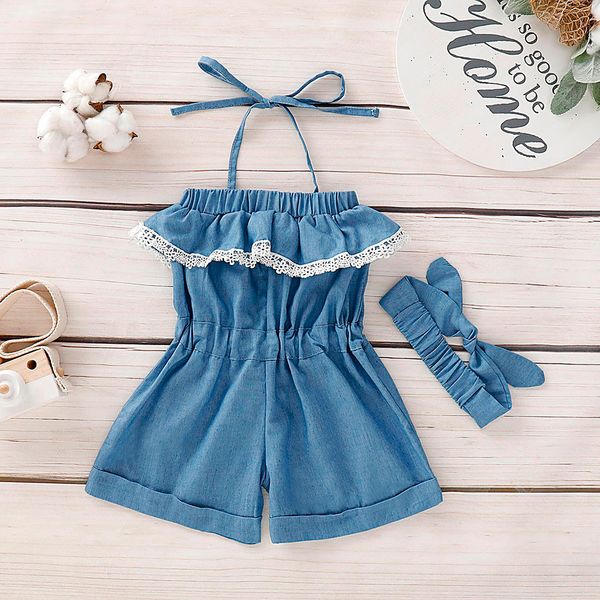 2pc newborn summer 2019 baby girl clothes fashion baby denim sleeveless lace rompers onesie girl costume headband, Blue
2pc newborn summer 2019 baby girl clothes fashion baby denim sleeveless lace rompers onesie girl costume headband, Blue