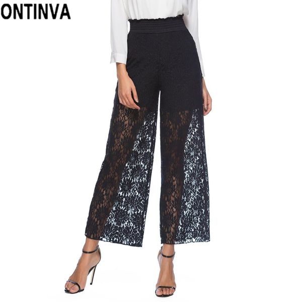 women new lace wide leg pants see through patchwork pants 2019 summer big size 3xl chic office wear casual loose pantalon, Black;white
women new lace wide leg pants see through patchwork pants 2019 summer big size 3xl chic office wear casual loose pantalon, Black;white