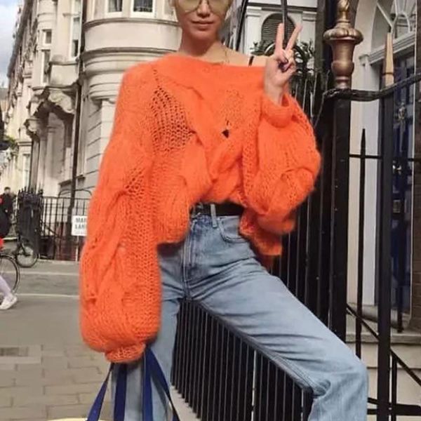 casual loose mohair women pullover autumn winter oversized sweater female lantern sleeve orange sweater jumpers mujer, White;black
casual loose mohair women pullover autumn winter oversized sweater female lantern sleeve orange sweater jumpers mujer, White;black