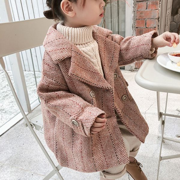 new girls fashion double-breasted woolen jacket fall winter korean kids loose outerwear coat children's thickened overcoat, Blue;gray
new girls fashion double-breasted woolen jacket fall winter korean kids loose outerwear coat children's thickened overcoat, Blue;gray