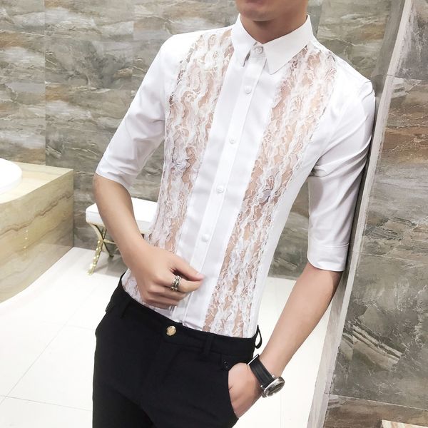 quality summer shirt men brand new 2019 men casual shirt half sleeve lace patchwork slim fit shirts for clothes 3xl, White;black
quality summer shirt men brand new 2019 men casual shirt half sleeve lace patchwork slim fit shirts for clothes 3xl, White;black