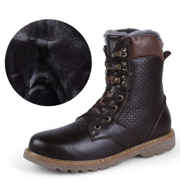 men winter snow boots genuine leather ankle boots high-super warm outdoor waterproof warm for men big size, Black
men winter snow boots genuine leather ankle boots high-super warm outdoor waterproof warm for men big size, Black