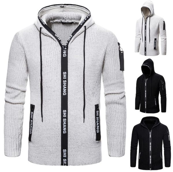 men letter zip sweaters cardigan new hooded cotton sweater men slim fit casual male knitted jacket coat, White;black
men letter zip sweaters cardigan new hooded cotton sweater men slim fit casual male knitted jacket coat, White;black