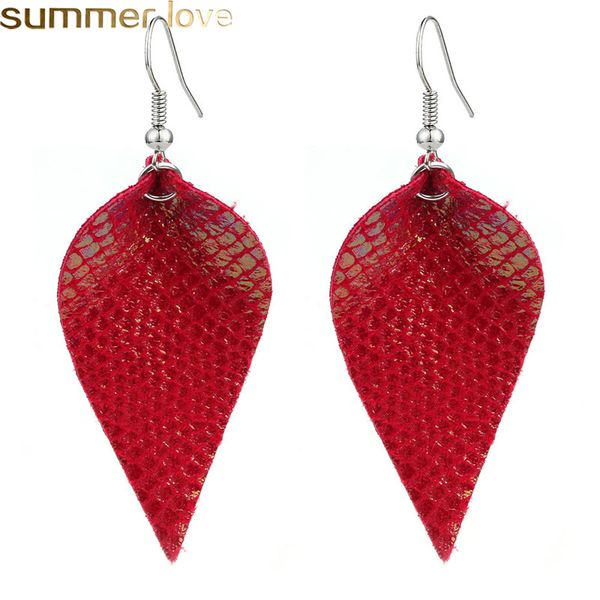 new pu leather leaf dangle earring for women colorful doublesided leather hook drop earring trendy jewelry gift, Silver
new pu leather leaf dangle earring for women colorful doublesided leather hook drop earring trendy jewelry gift, Silver