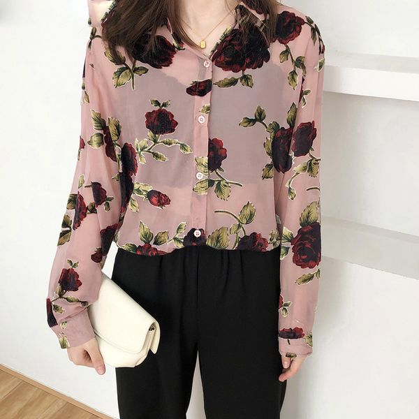 spring summer women flocking flower chiffon blouses shirt female wild loose vintage long sleeve women blouses, White
spring summer women flocking flower chiffon blouses shirt female wild loose vintage long sleeve women blouses, White