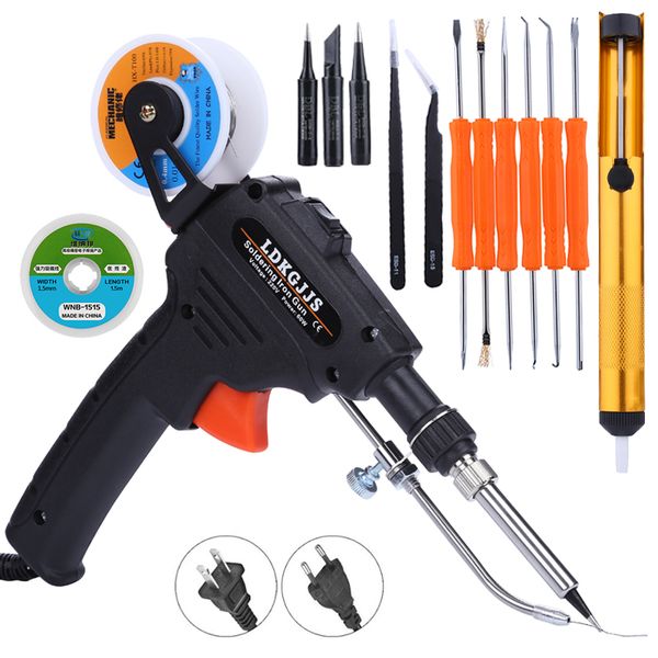 60w eu/us electric soldering iron set internal heating gun 110v/220v hand-held automatically send tin welding rework repair tool
60w eu/us electric soldering iron set internal heating gun 110v/220v hand-held automatically send tin welding rework repair tool