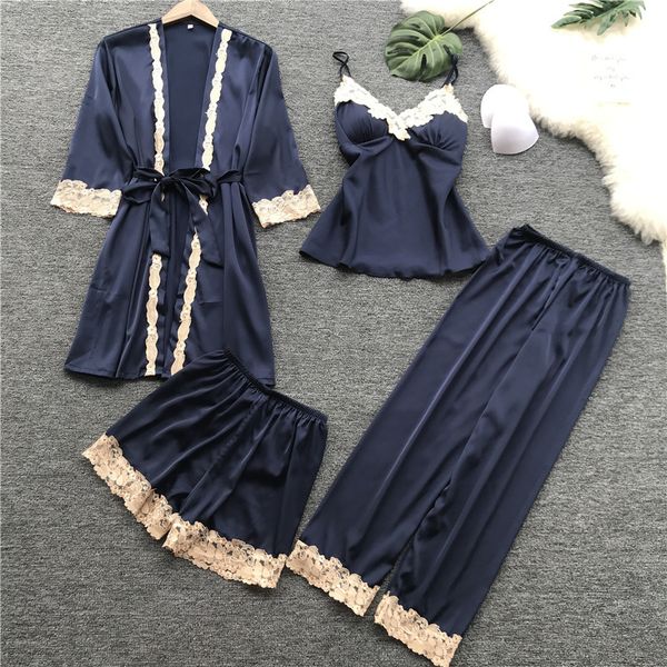2019 women gown sleepwear sets 4 pieces pyjamas lace pajamas sleep lounge set pijama silk night gown&robe pants pajama suit, Black;red
2019 women gown sleepwear sets 4 pieces pyjamas lace pajamas sleep lounge set pijama silk night gown&robe pants pajama suit, Black;red