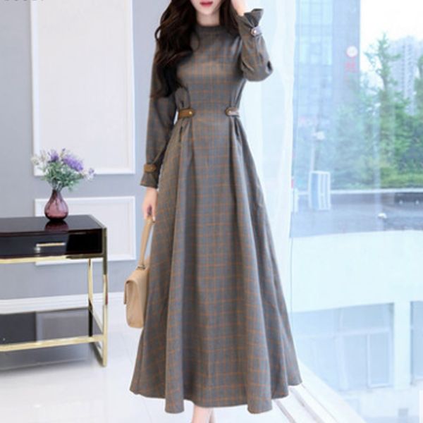 korean women long dress elegant daily office lady workwear casual autumn female dresses robe plaid 2019 femme vestiods retro, Black;gray
korean women long dress elegant daily office lady workwear casual autumn female dresses robe plaid 2019 femme vestiods retro, Black;gray