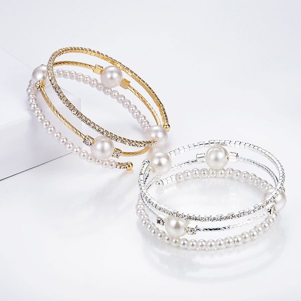 crystal pearl bracelet ladies rhinestone multi-layer adjustable bracelet cuffs wristband gold silver bracelet jewelry gift, Black
crystal pearl bracelet ladies rhinestone multi-layer adjustable bracelet cuffs wristband gold silver bracelet jewelry gift, Black