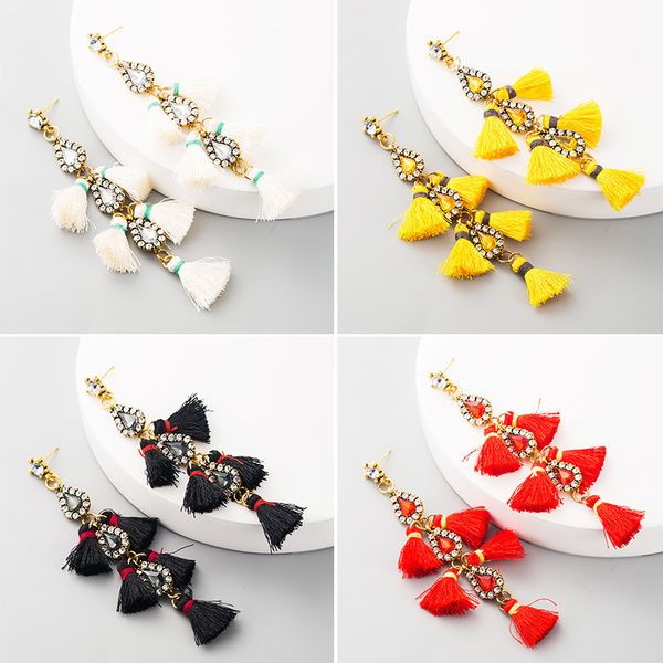 vintage tassel earrings for women black crystal zircon baroque style palace retro drop earrings bohemia female jewelry supply manufacturers, Silver 
vintage tassel earrings for women black crystal zircon baroque style palace retro drop earrings bohemia female jewelry supply manufacturers, Silver