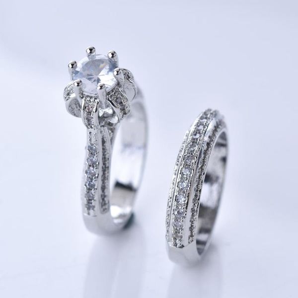female white bridal wedding ring set fashion silver filled jewelry promise cz stone engagement rings for women, Slivery;golden
female white bridal wedding ring set fashion silver filled jewelry promise cz stone engagement rings for women, Slivery;golden