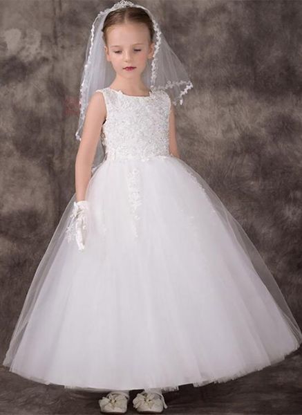 elegant flower girl dresses sleeveless lace applique tulle for weddings party first holy communion birthday dresses, White;blue
elegant flower girl dresses sleeveless lace applique tulle for weddings party first holy communion birthday dresses, White;blue