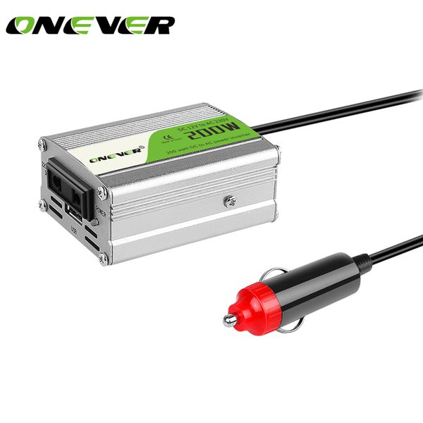 

onever 200w car power inverter converter dc 12v to ac 220v modified sine wave power with usb 5v output car styling&car charger