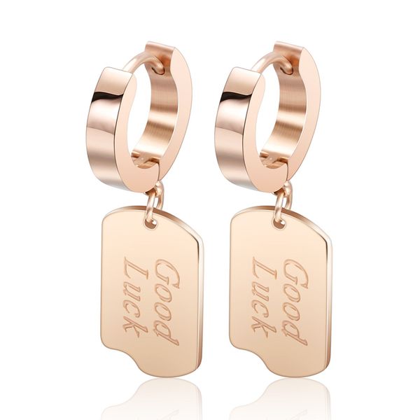 earrings for women good luck tag rose gold titanium steel earrings women hypoallergenic earrings fashion jewelry, Silver
earrings for women good luck tag rose gold titanium steel earrings women hypoallergenic earrings fashion jewelry, Silver
