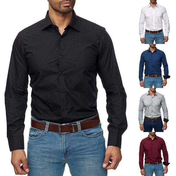2019 fashion men's formal dress shirt slim fit t-shirts long sleeve business t-shirts s-3xl, White;black
2019 fashion men's formal dress shirt slim fit t-shirts long sleeve business t-shirts s-3xl, White;black