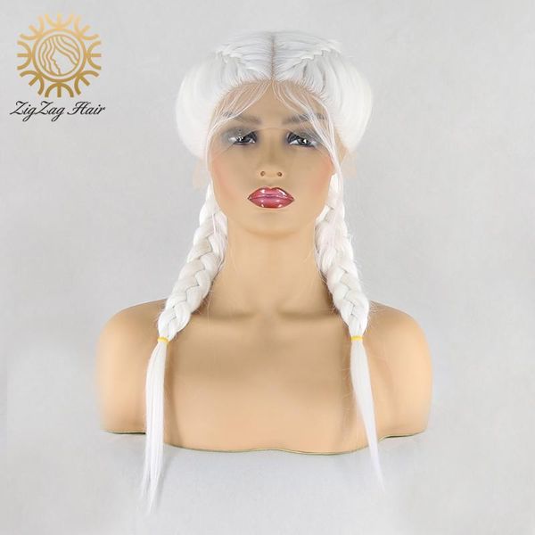 zigzag white double braid wig with baby hair synthetic lace front wigs heat resistant fiber hair braided middle parting, Black
zigzag white double braid wig with baby hair synthetic lace front wigs heat resistant fiber hair braided middle parting, Black