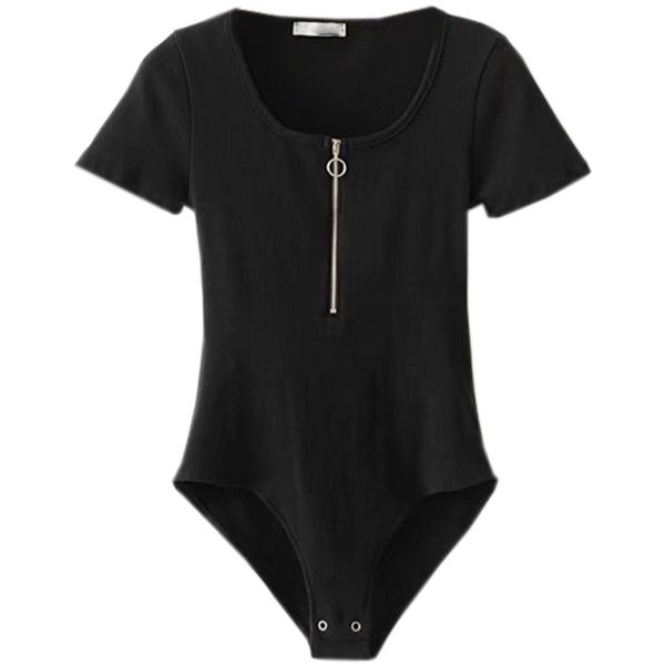 women elegant black white black white playsuit 2019 short sleeve zipper bodysuits solid skinny o-neck casual playsuit
women elegant black white black white playsuit 2019 short sleeve zipper bodysuits solid skinny o-neck casual playsuit