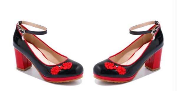 2019 women's shoes in spring and autumn with new style high heel coarse heel round head @30, Black
2019 women's shoes in spring and autumn with new style high heel coarse heel round head @30, Black