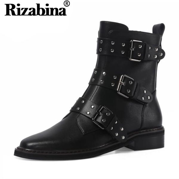 rizabina new arrival ankle boots buckle rivets zipper ladymotorcycle boots pointed toe footwear size 33-40, Black
rizabina new arrival ankle boots buckle rivets zipper ladymotorcycle boots pointed toe footwear size 33-40, Black