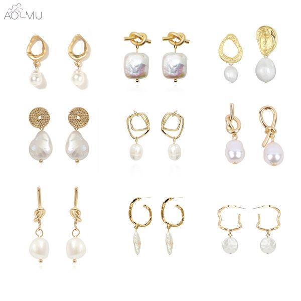 aomu 2019 new design metal gold knot geometric irregular natural freshwater pearl long drop earrings for women girl party jewelr, Silver
aomu 2019 new design metal gold knot geometric irregular natural freshwater pearl long drop earrings for women girl party jewelr, Silver
