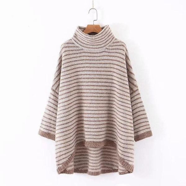 2019 autumn winter women's sweaters casual turtleneck long batwing sleeve knitted striped ruffles women pullovers long sweaters, White;black
2019 autumn winter women's sweaters casual turtleneck long batwing sleeve knitted striped ruffles women pullovers long sweaters, White;black