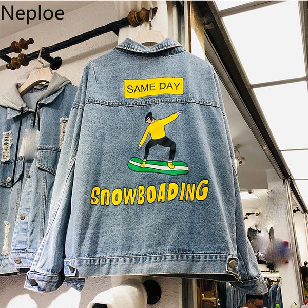 neploe loose female cowboy coat 2019 autumn winter street jeans jacket new korean back character letter print demin jacket 54631, Black;brown
neploe loose female cowboy coat 2019 autumn winter street jeans jacket new korean back character letter print demin jacket 54631, Black;brown