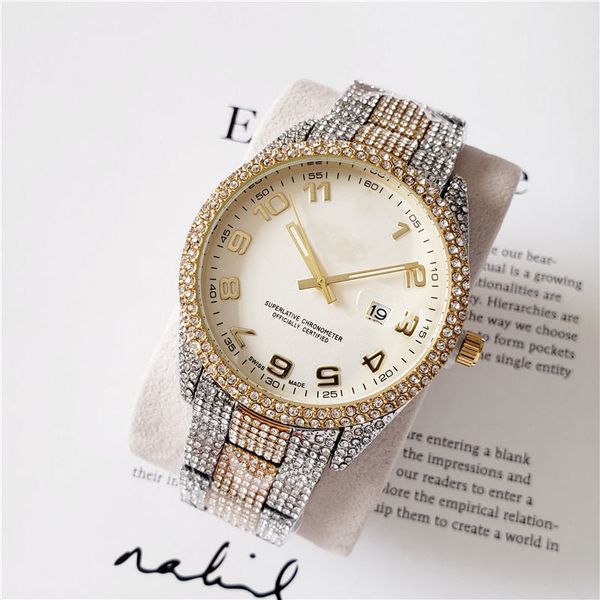 2020 business mens diamond watch male designer watches round full diamond ring wrist watch roman numeral hour mark iced out watch day date, Slivery;brown
2020 business mens diamond watch male designer watches round full diamond ring wrist watch roman numeral hour mark iced out watch day date, Slivery;brown