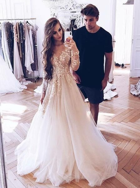 amazing long sleeve sheer scoop empire waist wedding dresses lace 3d floral applique ruched berta wedding dress vestidos de novia, White
amazing long sleeve sheer scoop empire waist wedding dresses lace 3d floral applique ruched berta wedding dress vestidos de novia, White