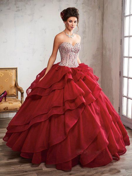 exquisite heavy beaded sweetheart burgundy quinceanera dresses debutante gowns 2019 with ruffles prom party dresses plus size, Blue;red
exquisite heavy beaded sweetheart burgundy quinceanera dresses debutante gowns 2019 with ruffles prom party dresses plus size, Blue;red