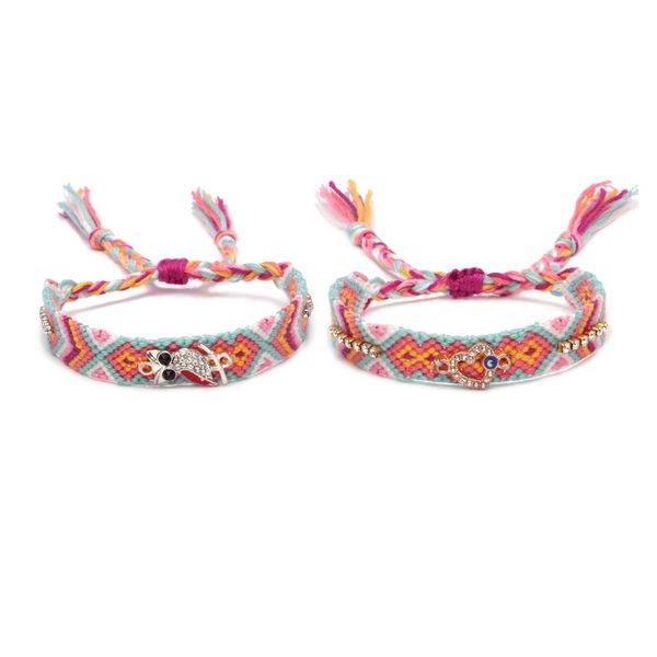 bobo diamante big eye owl peach heart blue evil eye lucky charm woven friendship bracelet women men pink pull cord jewelry gift, Golden;silver 
bobo diamante big eye owl peach heart blue evil eye lucky charm woven friendship bracelet women men pink pull cord jewelry gift, Golden;silver