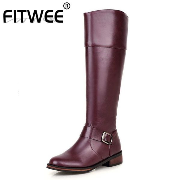 fitwee new winter women knee high boots side zipper buckle flats shoes keep warm round toe women knight boots size 32-43, Black
fitwee new winter women knee high boots side zipper buckle flats shoes keep warm round toe women knight boots size 32-43, Black