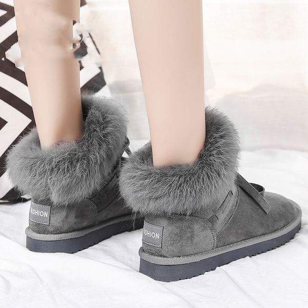 shoes women suede real rabbit fur winter snow boots female pleated plush lining warm platform ankle boots booties, Black
shoes women suede real rabbit fur winter snow boots female pleated plush lining warm platform ankle boots booties, Black