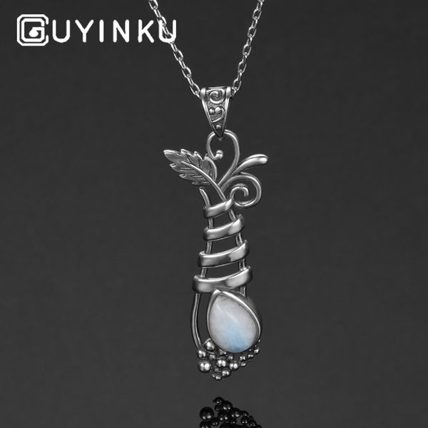 guyinku vintage real pure 925 sterling silver jewelry pendant necklace plant design moonstone pendants party gifts for women
guyinku vintage real pure 925 sterling silver jewelry pendant necklace plant design moonstone pendants party gifts for women
